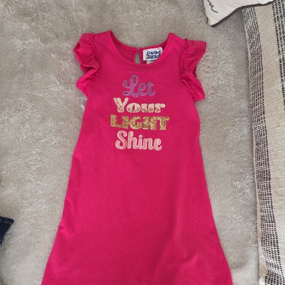 Courtland Basics Girls' Pink 'Let Your Light Shine' Casual Dress
